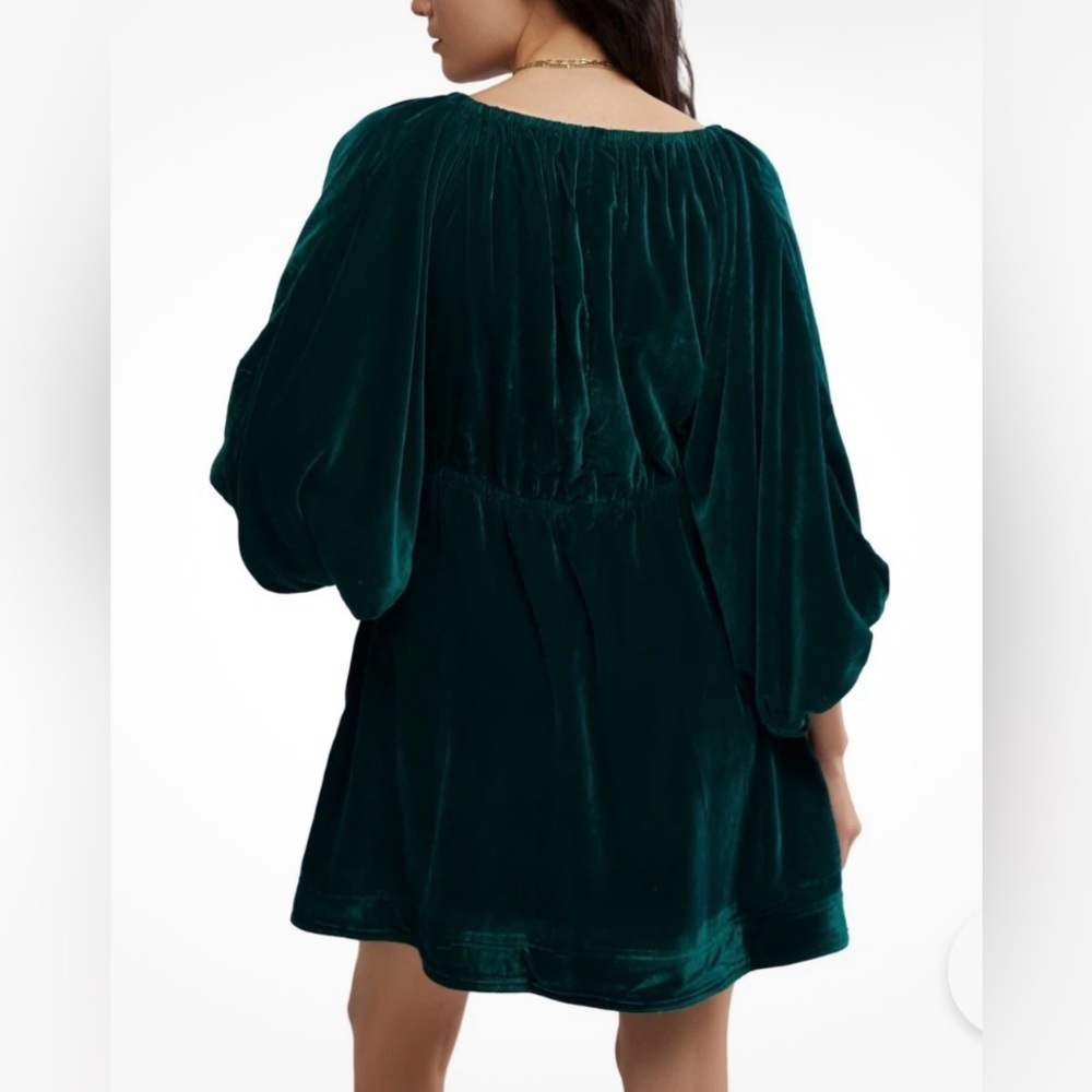 Free People Portia Green Velvet Mini Dress Size XS NWT - Picture 7 of 8